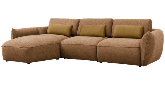ECKSOFA  in Chenille Rostfarben  190/340 cm  - Rostfarben/Goldbraun, Design, Kunststoff/Textil (190/340cm) - Belluti