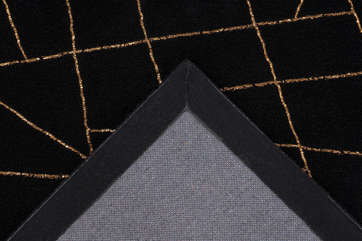 LÄUFER 80/150 cm Bijou 125 Schwarz / Gold Goldfarben, Schwarz  - Goldfarben/Schwarz, KONVENTIONELL, Textil (80/150cm)