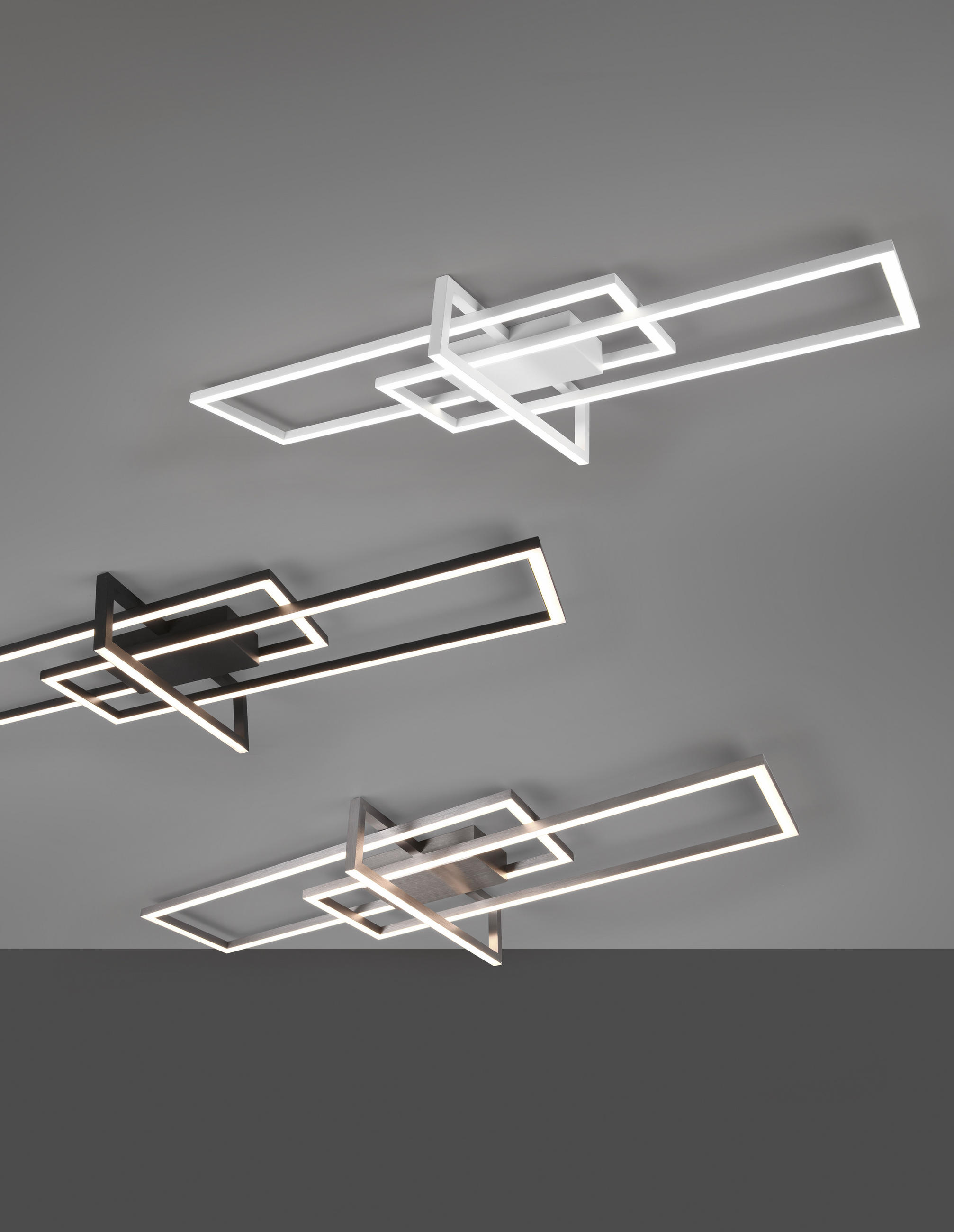 LED-DECKENLEUCHTE   - Nickelfarben, Design, Metall (100/11/40cm) - Trio Leuchten