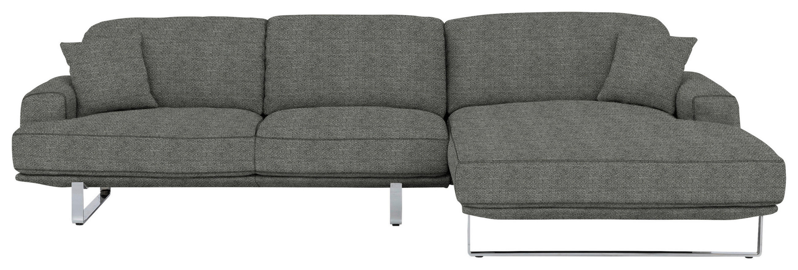 ECKSOFA Grau Webstoff  - Grau, Design, Textil/Metall (304/184cm) - Dieter Knoll