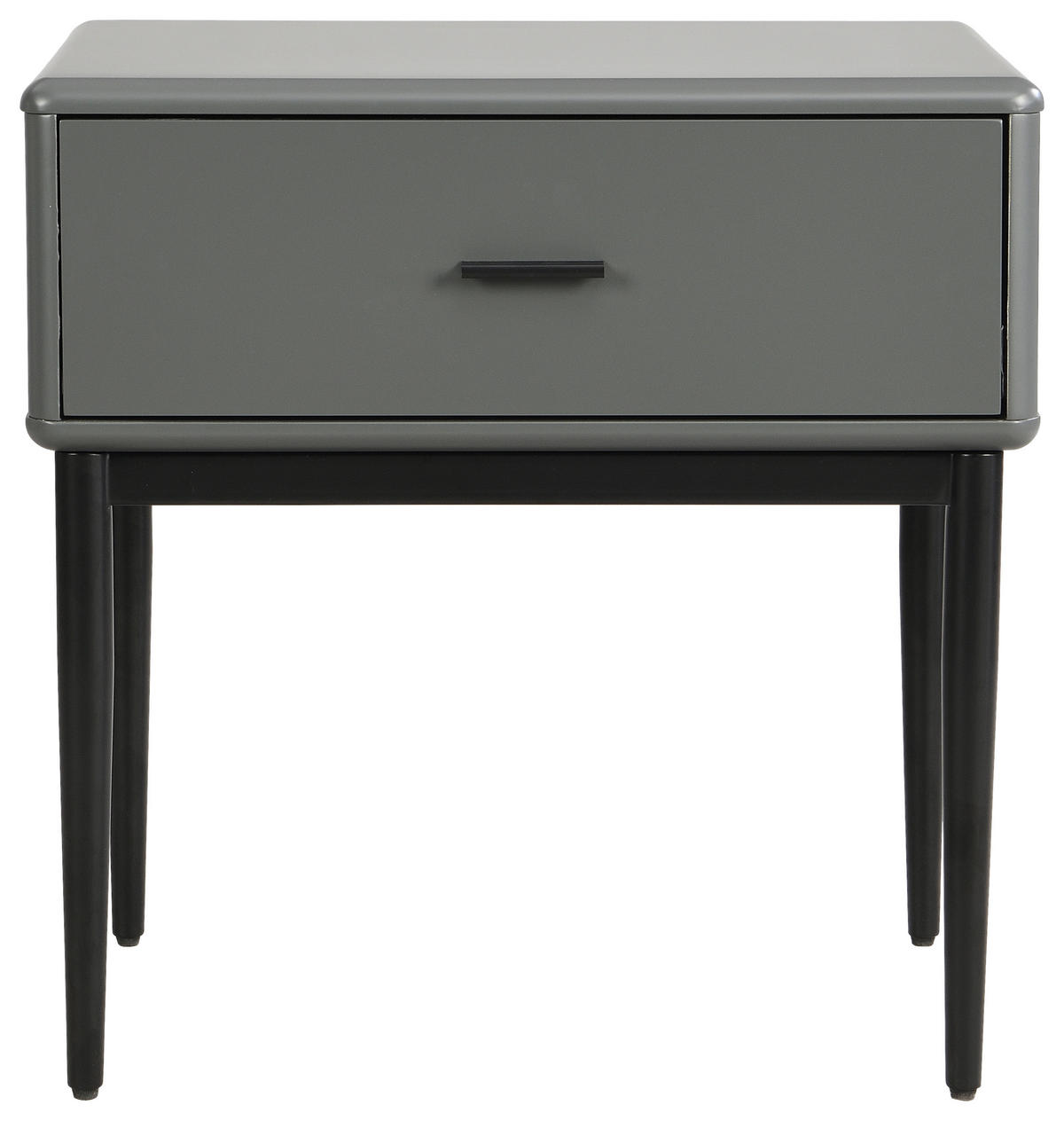 NACHTSCHRANK 54/55/40 cm  - Schwarz/Grau, MODERN, Holzwerkstoff/Metall (54/55/40cm) - Livetastic