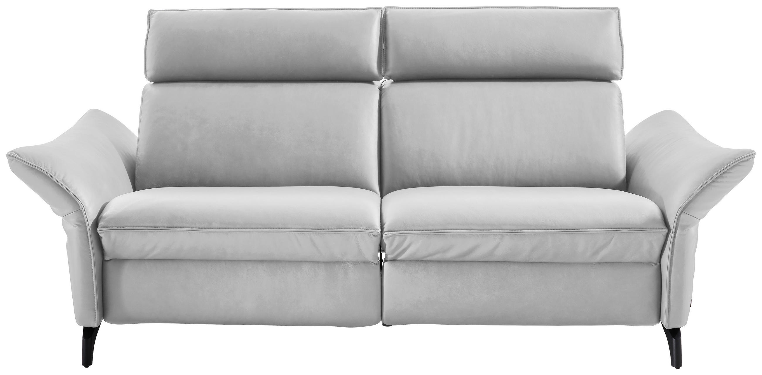 2,5-SITZER in Echtleder Hellgrau  - Anthrazit/Hellgrau, Design, Leder/Metall (194/94/95cm) - Himolla