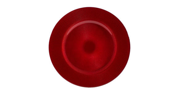 PLATZTELLER 34 cm - Rot, KONVENTIONELL, Glas (34cm) - Novel