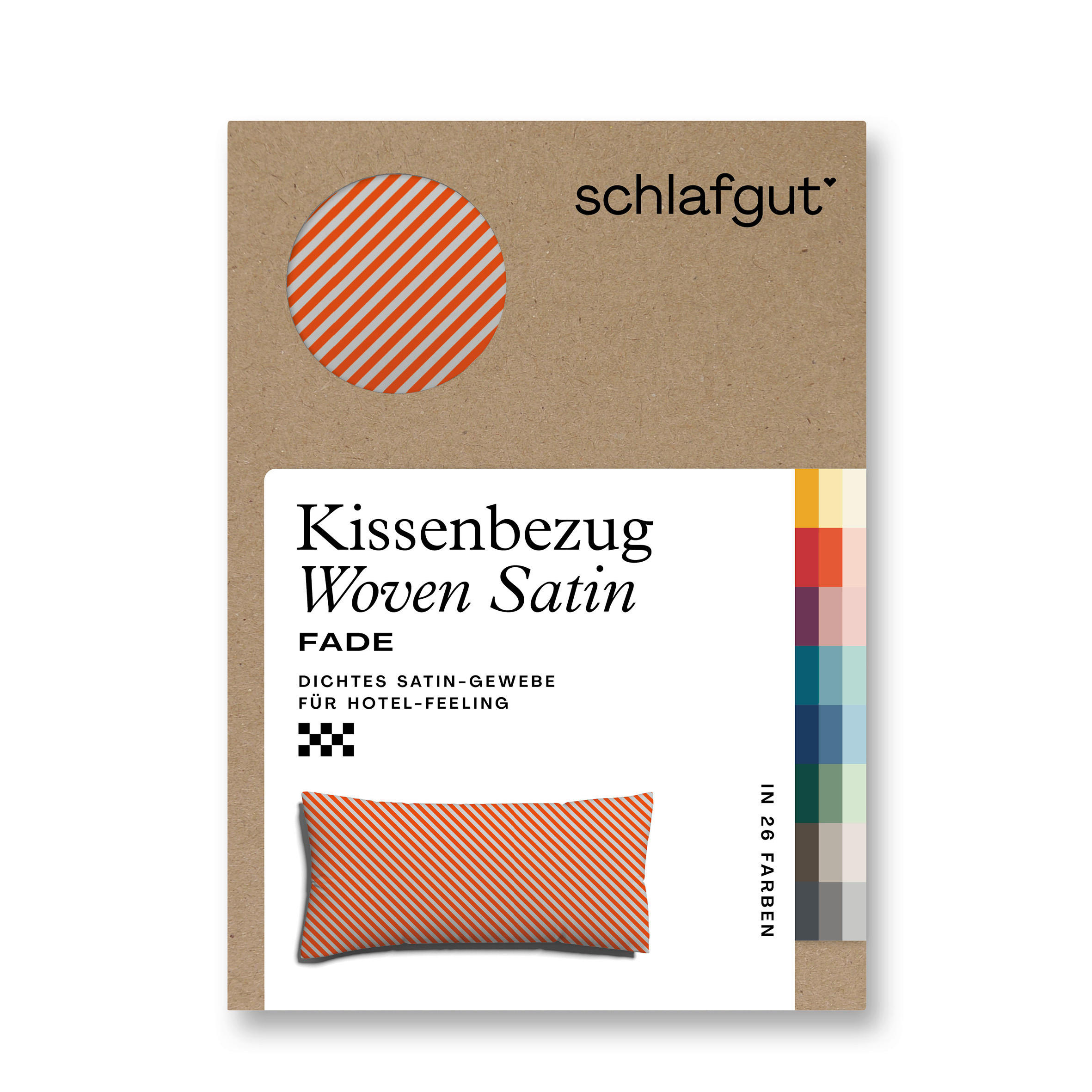 KOPFKISSENBEZUG WOVEN SATIN FADE 40/80 cm  - Rot/Hellgrau, Basics, Textil (40/80cm) - Schlafgut