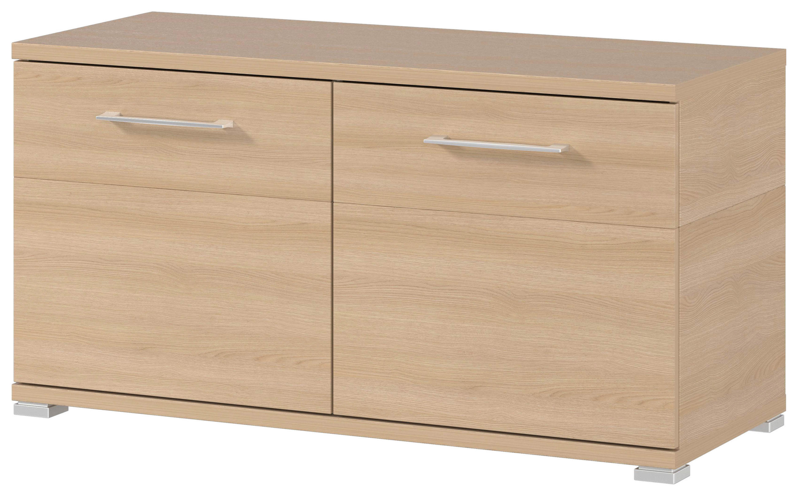 GARDEROBENBANK  in 96/51/40 cm  - Eichefarben/Silberfarben, KONVENTIONELL, Holzwerkstoff/Kunststoff (96/51/40cm)