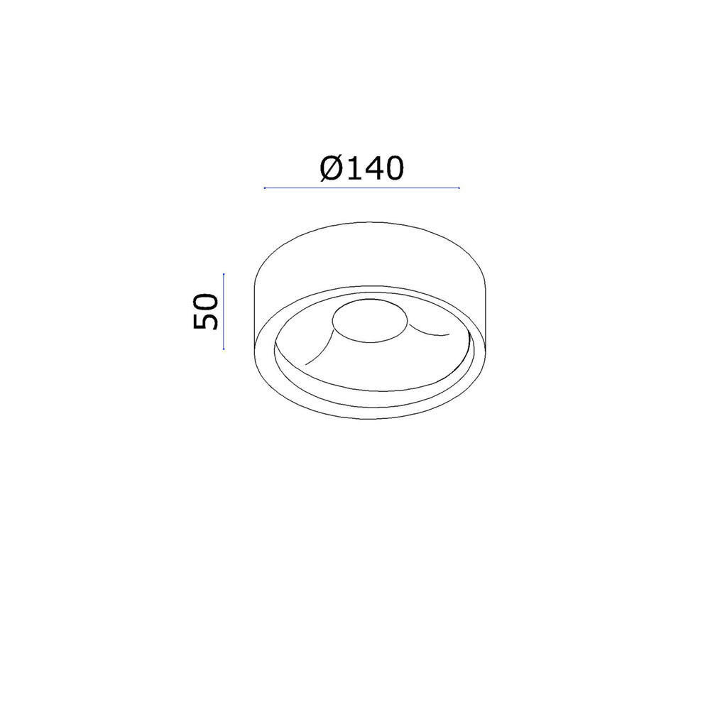LED-DECKENLEUCHTE  14/5 cm    - Goldfarben, Design, Metall (14/5cm)