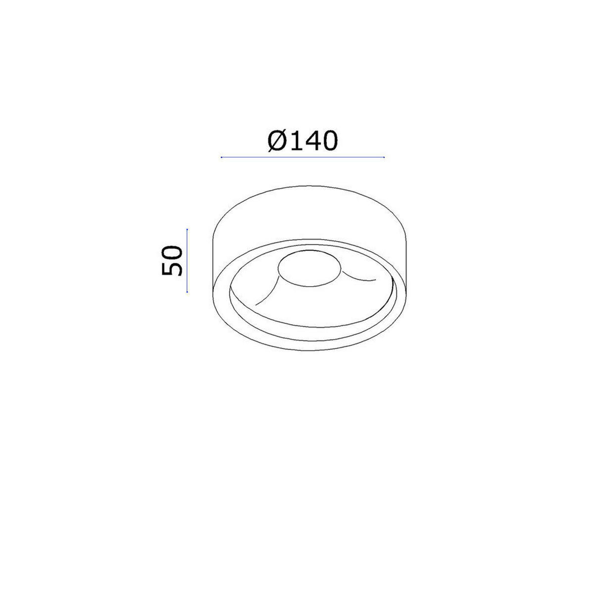 LED-DECKENLEUCHTE  14/5 cm    - Schwarz, Design, Metall (14/5cm)