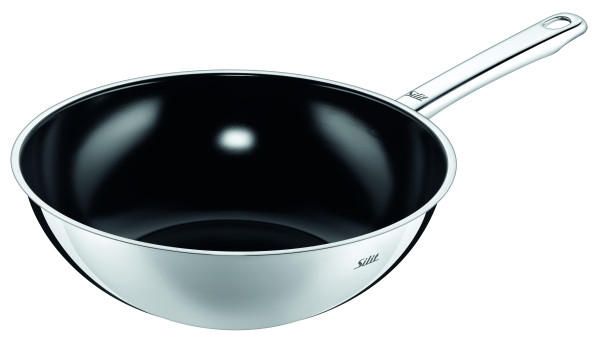 WOKPFANNE Wuhan Keramikbeschichtung 28 cm  - Edelstahlfarben, Basics, Metall (28cm) - Silit