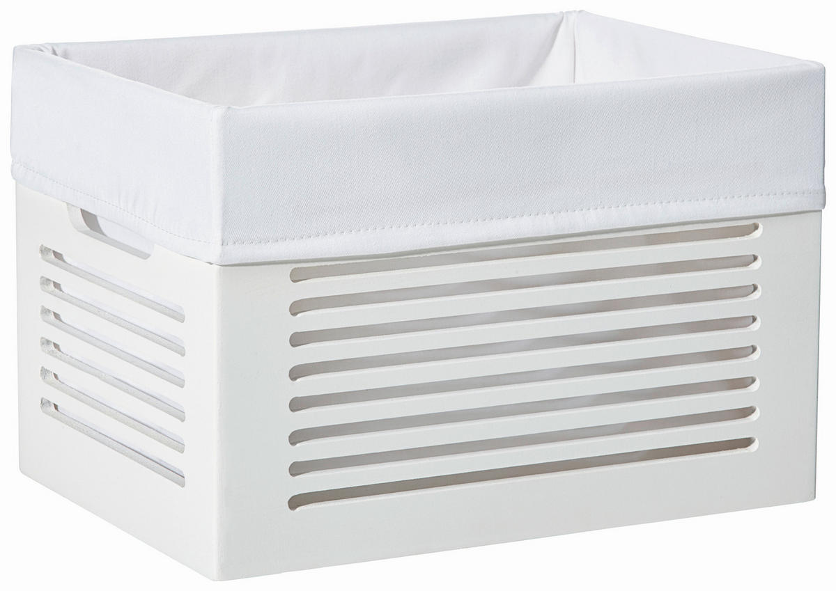 REGALKORB  - Weiß, Design, Holz/Textil (36/25/23cm) - Landscape