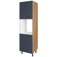 GERÄTEUMBAUSCHRANK 60/216,6/58 cm  in Blau, Eichefarben  - Blau/Eichefarben, MODERN, Holzwerkstoff/Metall (60/216,6/58cm) - Nobilia