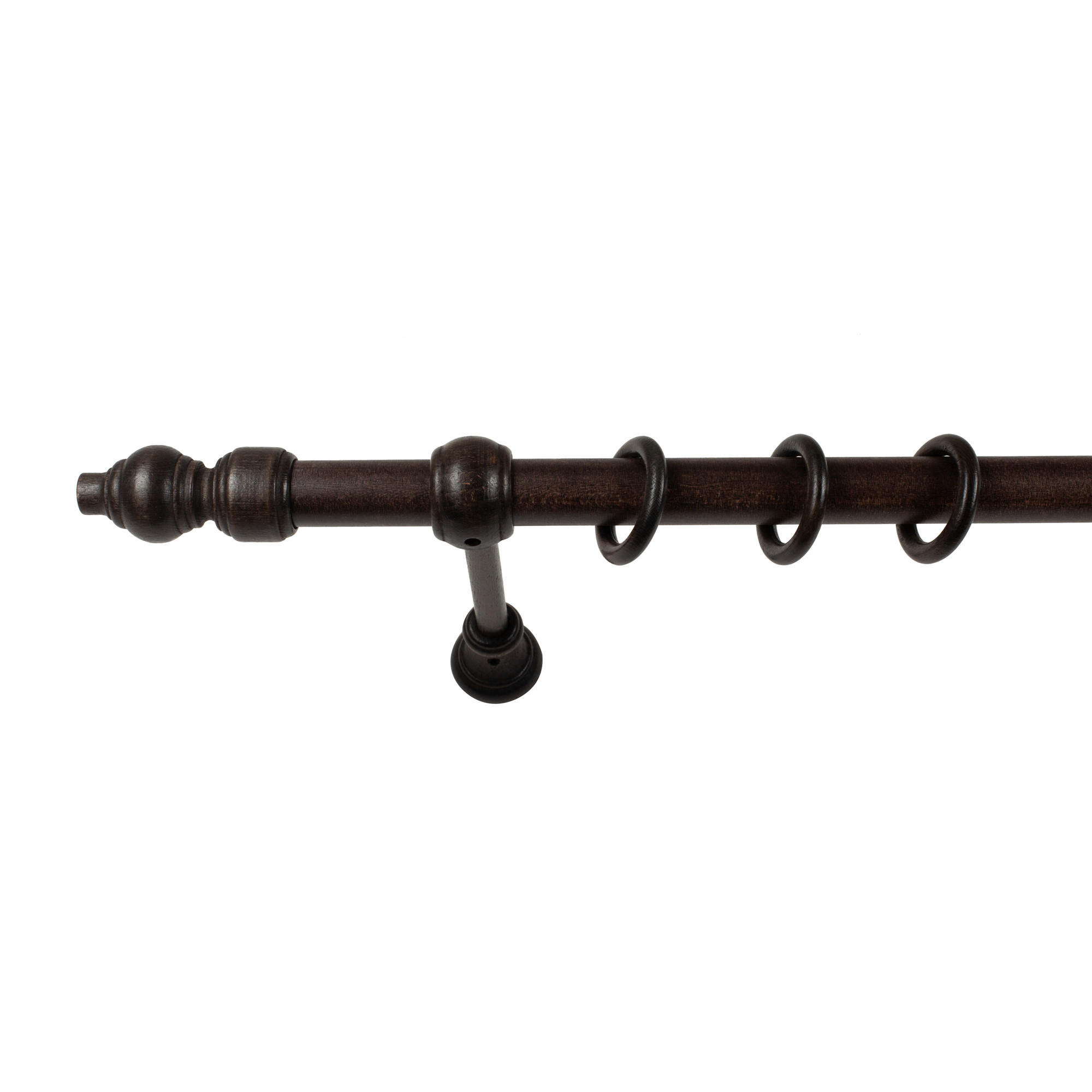 SET ZA DROG ZA ZAVESE   160 cm  temno rjava  - temno rjava, Basics, les (160cm) - Gardinia