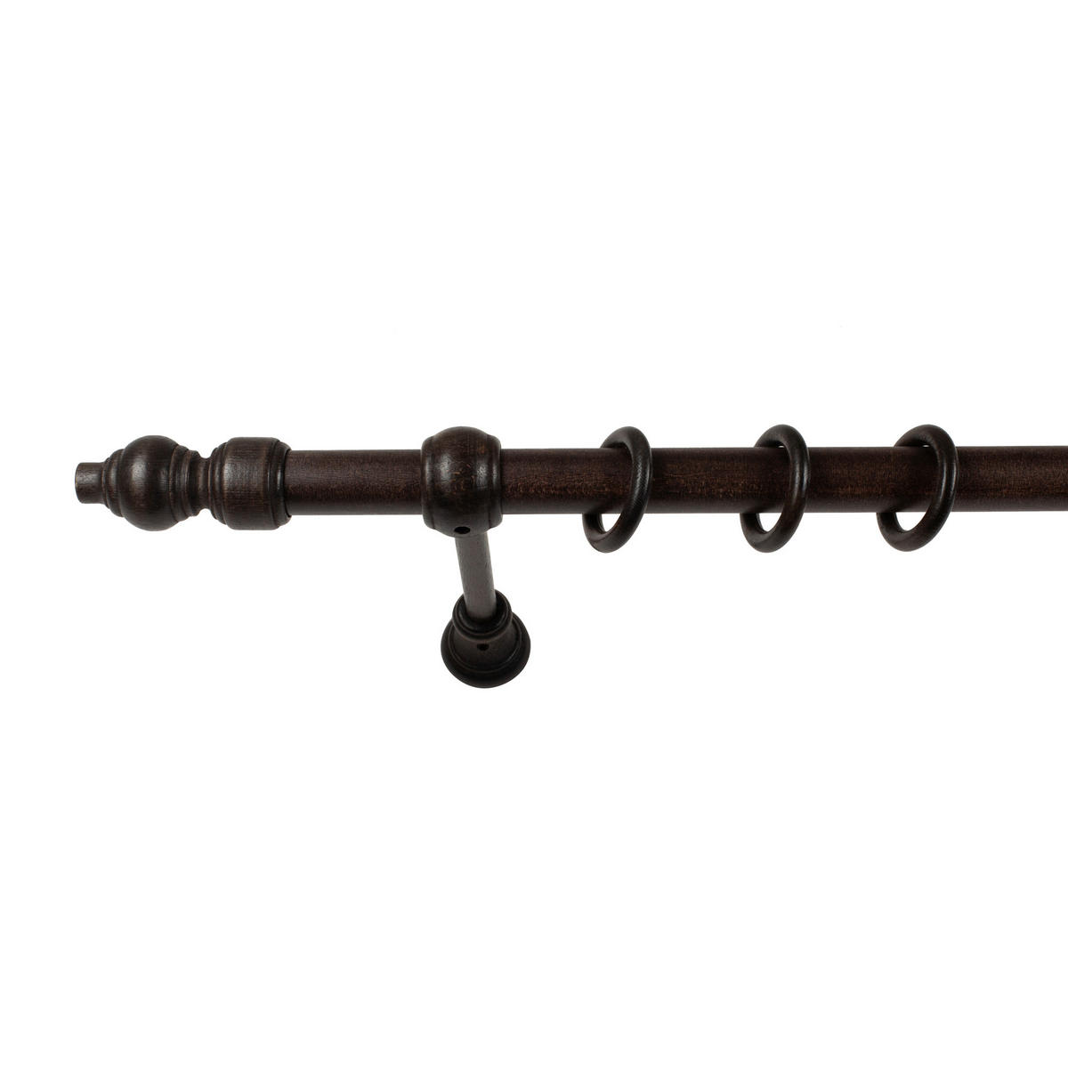 SET ZA DROG ZA ZAVESE   160 cm  temno rjava  - temno rjava, Basics, les (160cm) - Gardinia