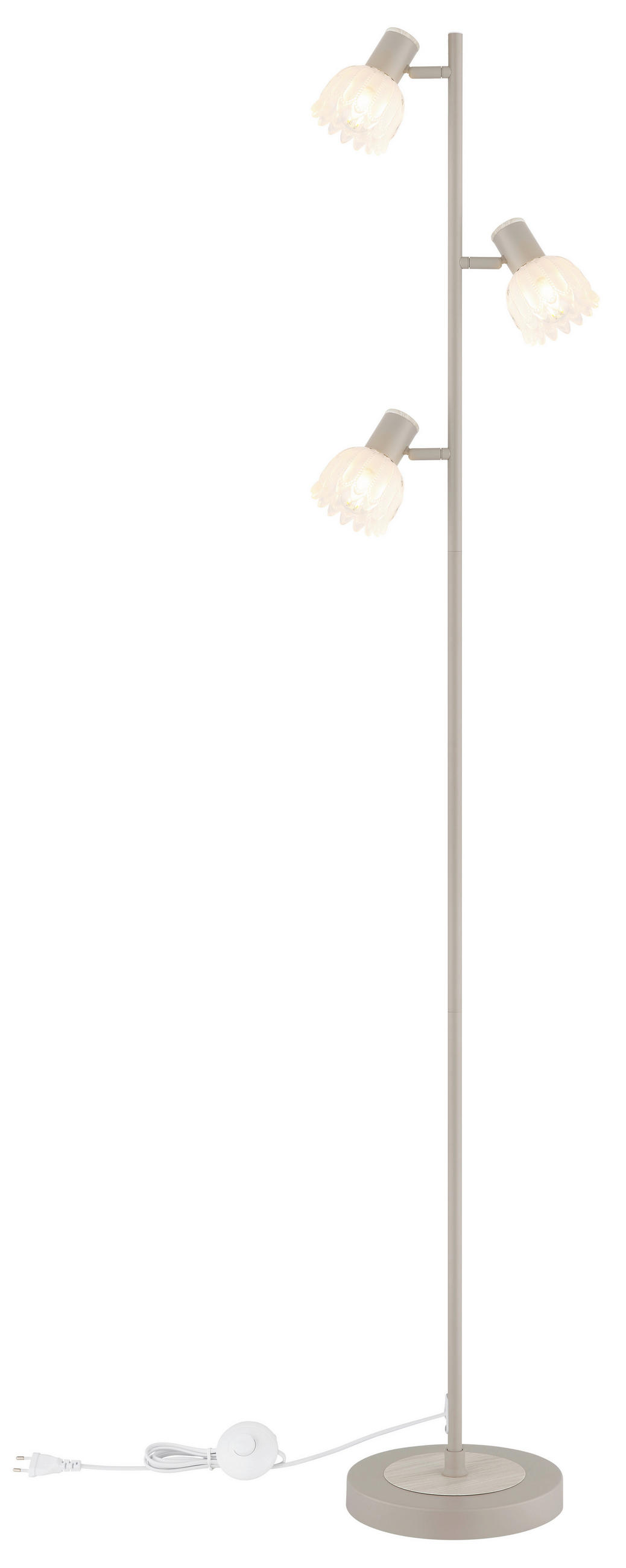 STEHLEUCHTE 28/23/154 cm    - Sandfarben/Schwarz, KONVENTIONELL, Glas/Kunststoff (28/23/154cm) - Globo