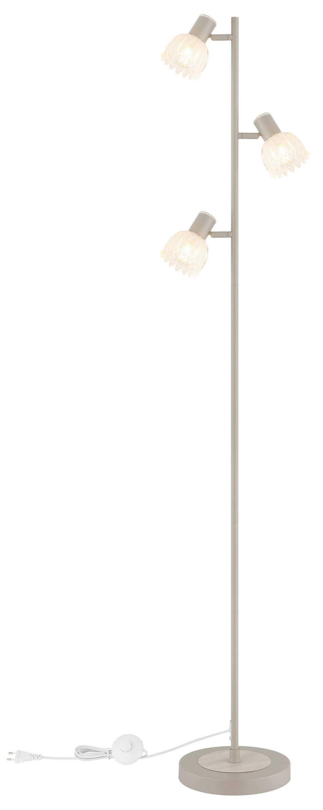 STEHLEUCHTE 28/23/154 cm    - Sandfarben/Schwarz, KONVENTIONELL, Glas/Kunststoff (28/23/154cm) - Globo