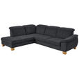 ECKSOFA in Flachgewebe Anthrazit  - Wildeiche/Anthrazit, Natur, Holz/Textil (243/301cm) - Voleo