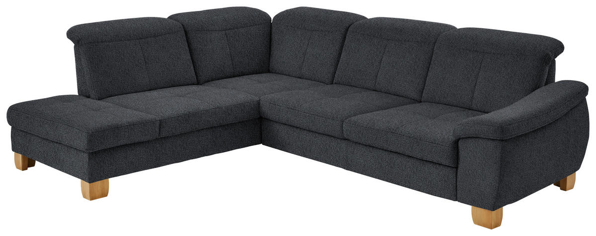 ECKSOFA in Flachgewebe Anthrazit  - Wildeiche/Anthrazit, Natur, Holz/Textil (243/301cm) - Voleo