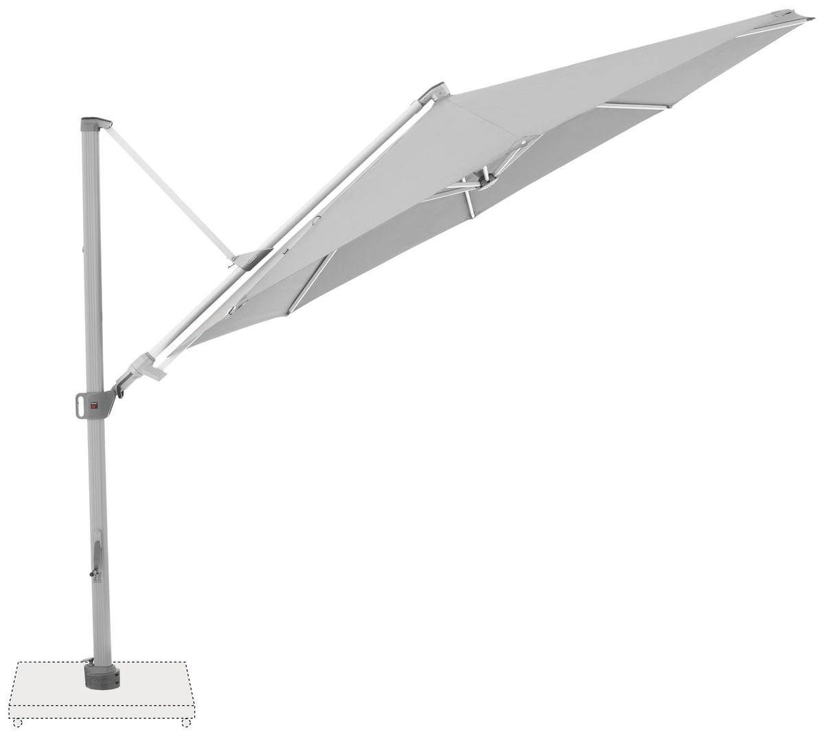 AMPELSCHIRM  340/340 cm  - Silberfarben/Hellgrau, Basics, Textil/Metall (340/340cm) - KNIRPS