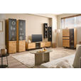 VITRINE  in furniert, massiv Wildeiche Wildeiche - Wildeiche/Schwarz, Natur, Glas/Holz (45/199/42cm) - Linea Natura