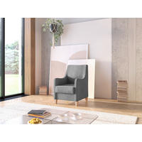 SESSEL Flachgewebe Grau  - Eichefarben/Grau, Konventionell, Holz/Textil (70/93/75cm) - Sit & More