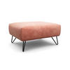 HOCKER in Textil Rosa  - Schwarz/Rosa, Design, Textil/Metall (90/70/46cm) - SENSOO