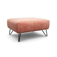 HOCKER in Textil Rosa  - Schwarz/Rosa, Design, Textil/Metall (90/70/46cm) - SENSOO