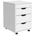 ROLLCONTAINER 40/66,5/45 cm  - Weiß, KONVENTIONELL, Holzwerkstoff/Kunststoff (40/66,5/45cm) - Carryhome