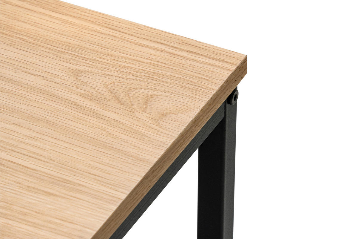 BEISTELLTISCH in Holz, Metall, Holzwerkstoff 40/40/45 cm  - Eichefarben/Schwarz, Lifestyle, Holz/Holzwerkstoff (40/40/45cm) - Xora