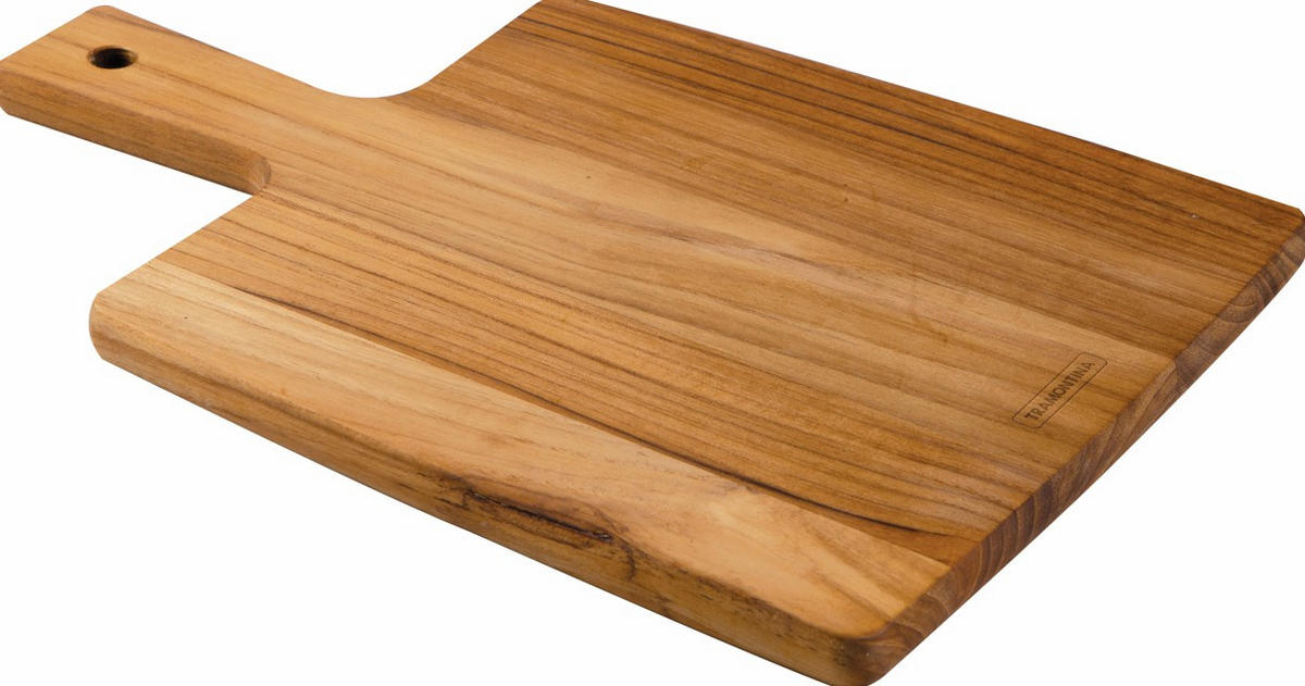 SCHNEIDEBRETT Holz Teakholz Landhaus  - Hellbraun, Basics, Holz (45/34/3cm)