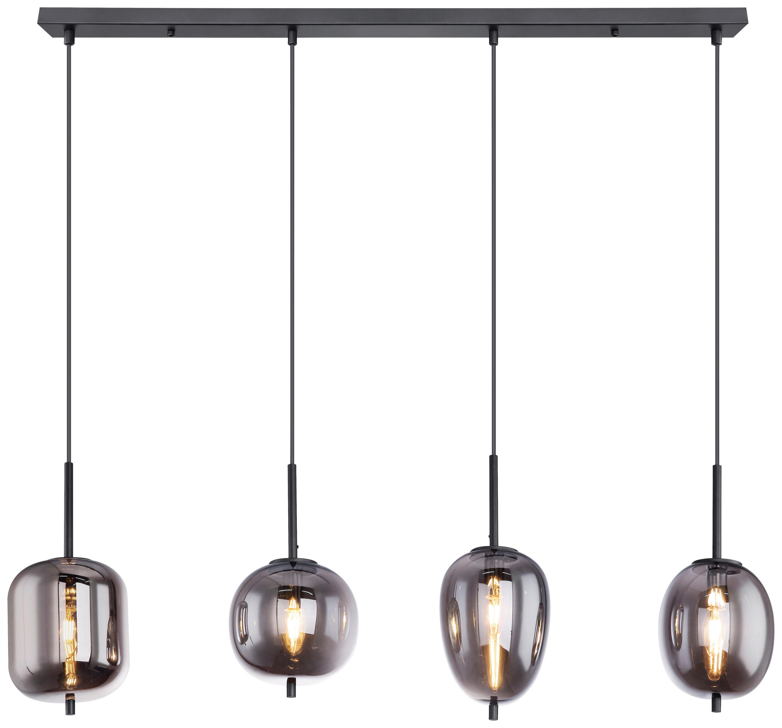 VISEČA SVETILKA     100/18,5/120 cm         E14 - siva/črna, Design, kovina/steklo (100/18,5/120cm) - Globo