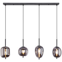 VISEČA SVETILKA     100/18,5/120 cm         E14 - siva/črna, Design, kovina/steklo (100/18,5/120cm) - Globo