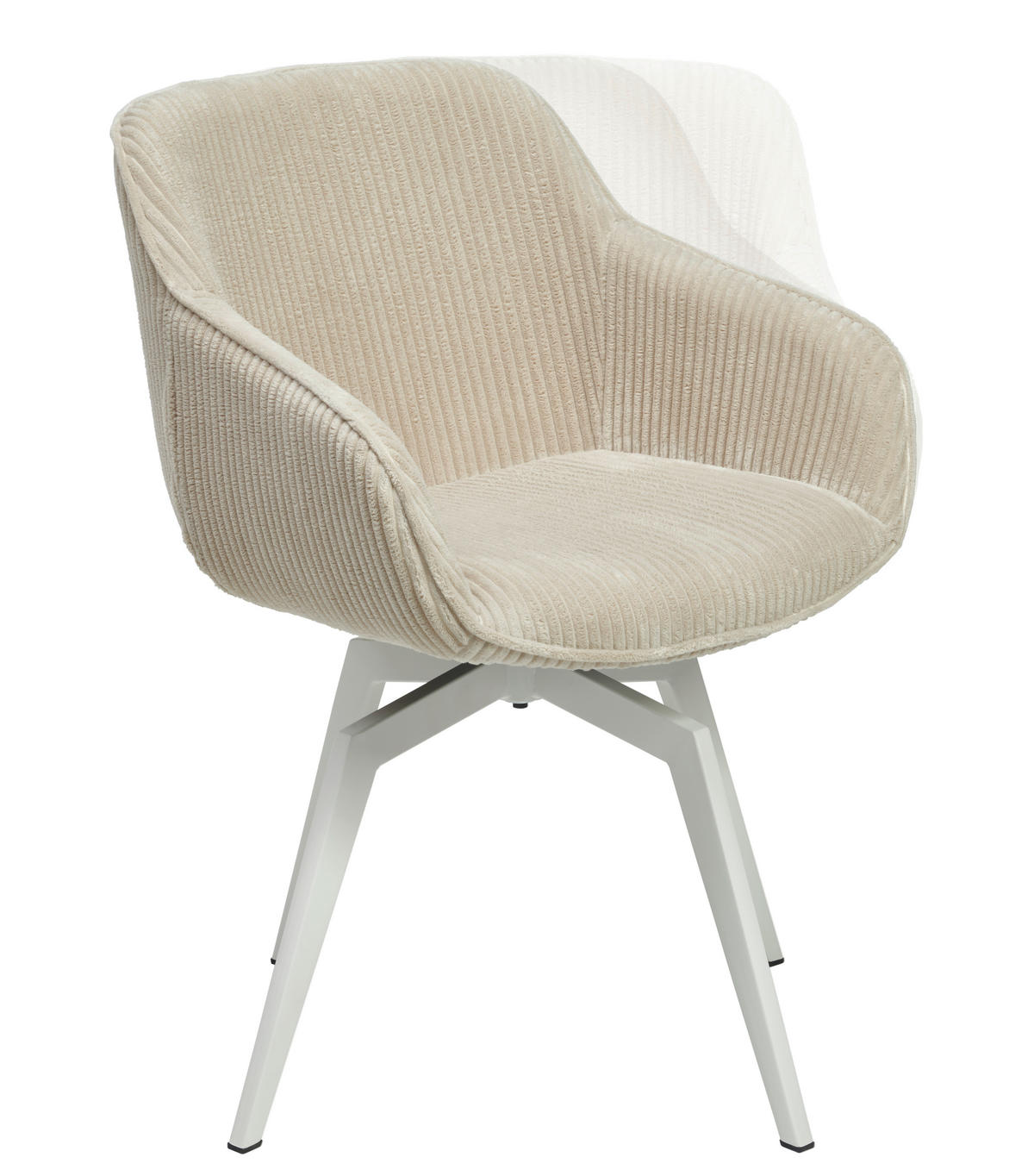 ARMLEHNSTUHL  Sitzfläche 360° drehbar, inklusive Armlehnen Cord  - Beige, MODERN, Textil/Metall (60/84/64cm) - Livetastic