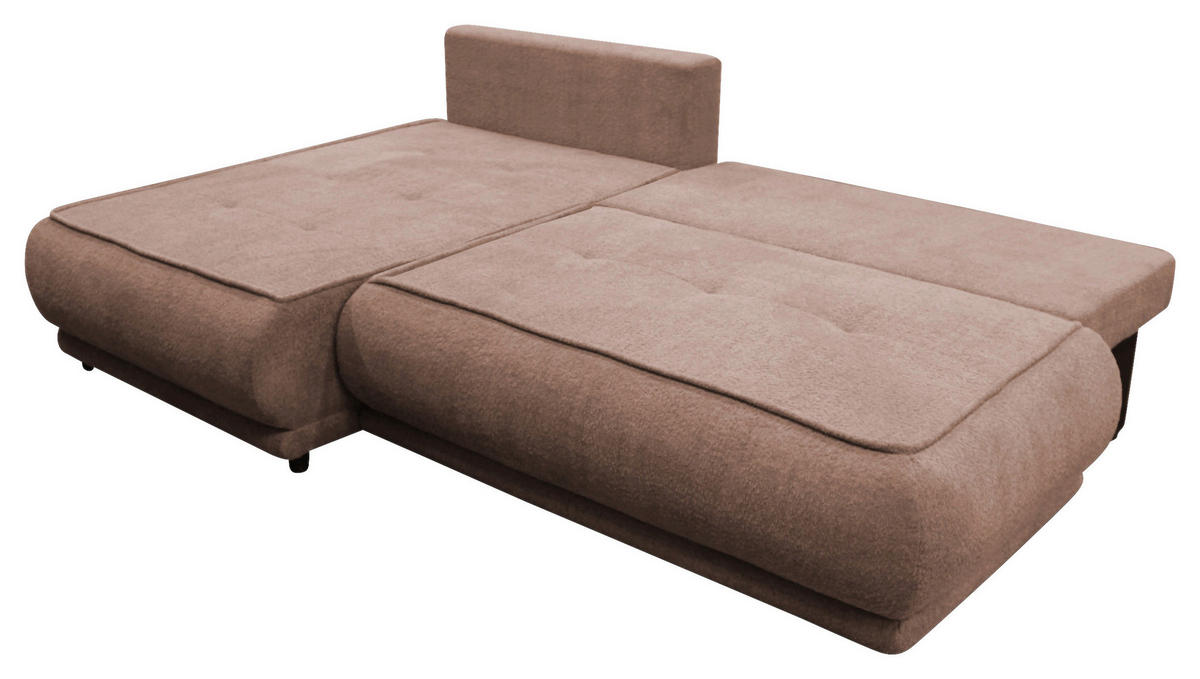 ECKSOFA  PAROS Braun Bouclé  - Schwarz/Braun, Design, Kunststoff/Textil (179/277cm) - MID.YOU