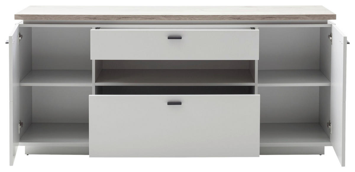 SIDEBOARD Grau, Weiß  180/81/44 cm  - Anthrazit/Weiß, Design, Holzwerkstoff/Metall (180/81/44cm) - Stylife