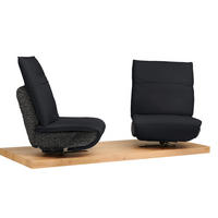 2-SITZER-SOFA Hochflor Echtleder Anthrazit, Schwarz  - Anthrazit/Schwarz, Design, Leder/Holz (240/65/104cm) - Koinor