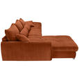ECKSOFA Rostfarben Cord Zierkissen, Rückenkissen, Rücken echt  - Chromfarben/Rostfarben, KONVENTIONELL, Textil/Metall (225/335cm) - Carryhome