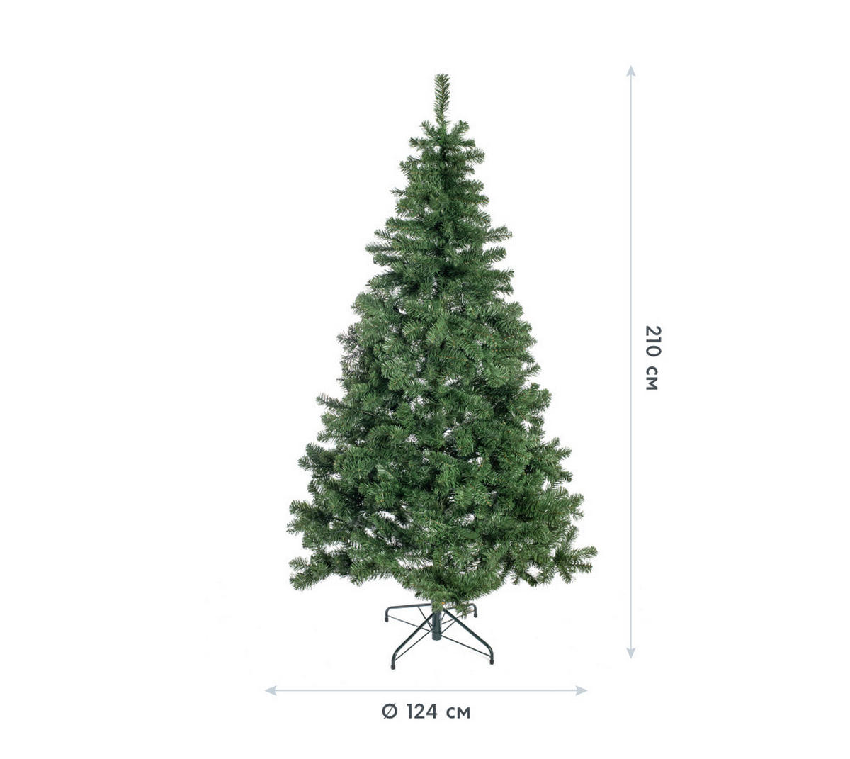 WEIHNACHTSBAUM 210 cm  - Waldgrün, Basics, Kunststoff/Metall (124/210cm)