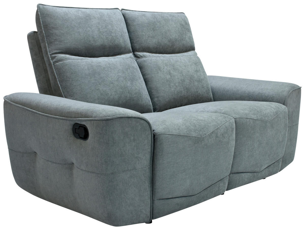 KÉTÜLÉSES KANAPÉ fém, műanyag, textil, faalapú anyag szürke  - fekete/szürke, Konventionell, műanyag/faalapú anyag (170cm) - Celina Home