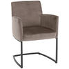ARMLEHNSTUHL  in Velours  - Graubraun/Schwarz, Design, Textil/Metall (58/88/61cm) - Joop!
