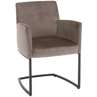 ARMLEHNSTUHL  in Velours  - Graubraun/Schwarz, Design, Textil/Metall (58/88/61cm) - Joop!