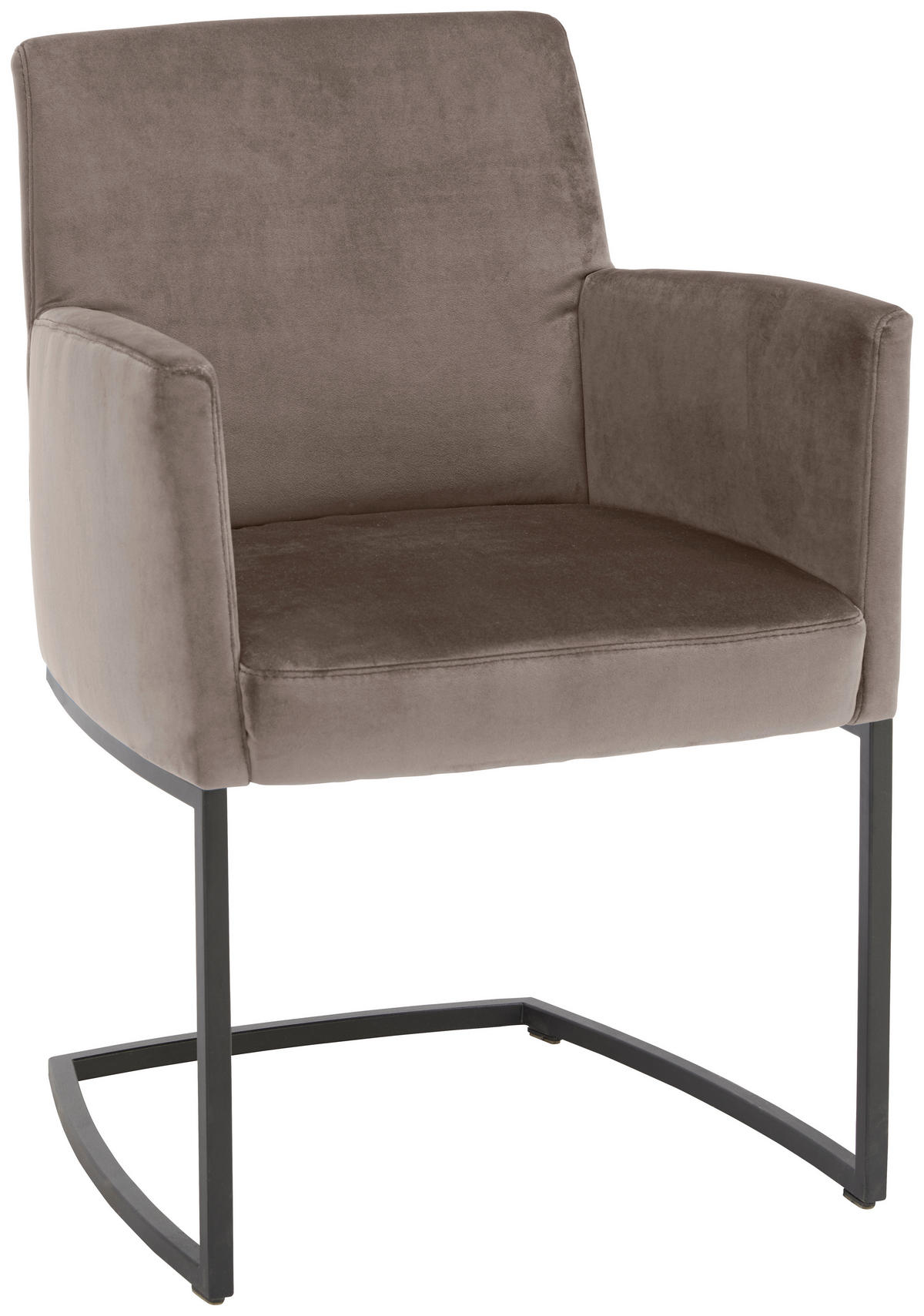 ARMLEHNSTUHL  in Velours  - Graubraun/Schwarz, Design, Textil/Metall (58/88/61cm) - Joop!