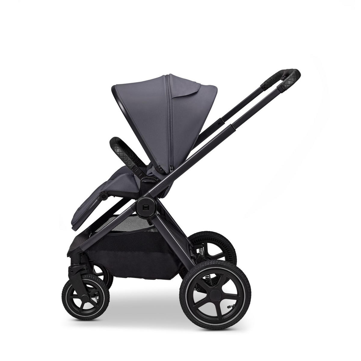 KINDERWAGENSET  GIO FOLD SET AIR  graphite  - Hellgrau/Grau, Basics, Textil/Metall (120/58/92cm) - Moon Edition