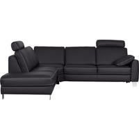 ECKSOFA in Echtleder Anthrazit  - Chromfarben/Anthrazit, Konventionell, Leder/Metall (293/272cm) - Valdera