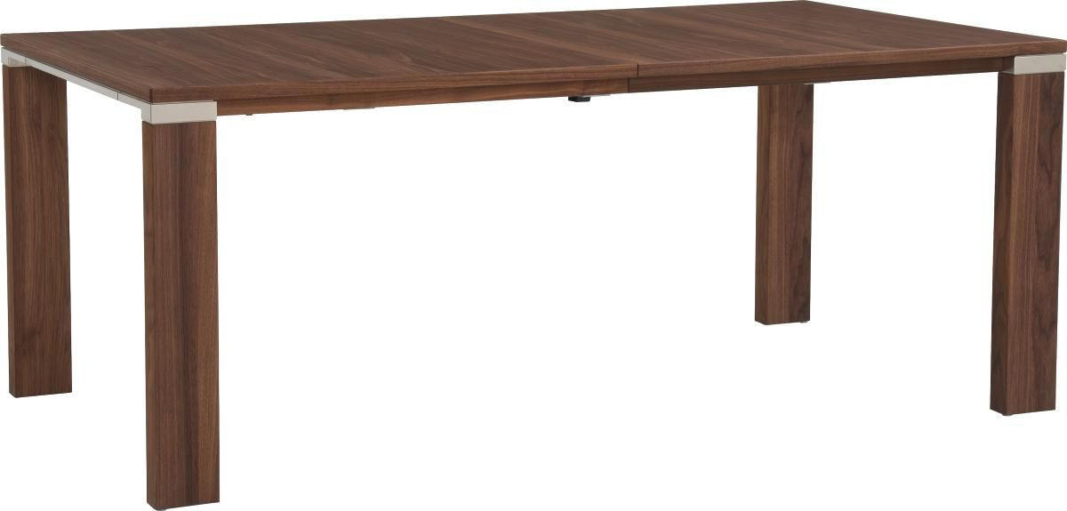 ESSTISCH Nussbaumfarben, Edelstahlfarben rechteckig  ausziehbar, in verschiedenen Größen erhältlich, in verschiedenen Holzarten erhältlich, Variantenauswahl  - Edelstahlfarben/Nussbaumfarben, Design, Holz/Metall (190-290/100/75cm) - Venjakob