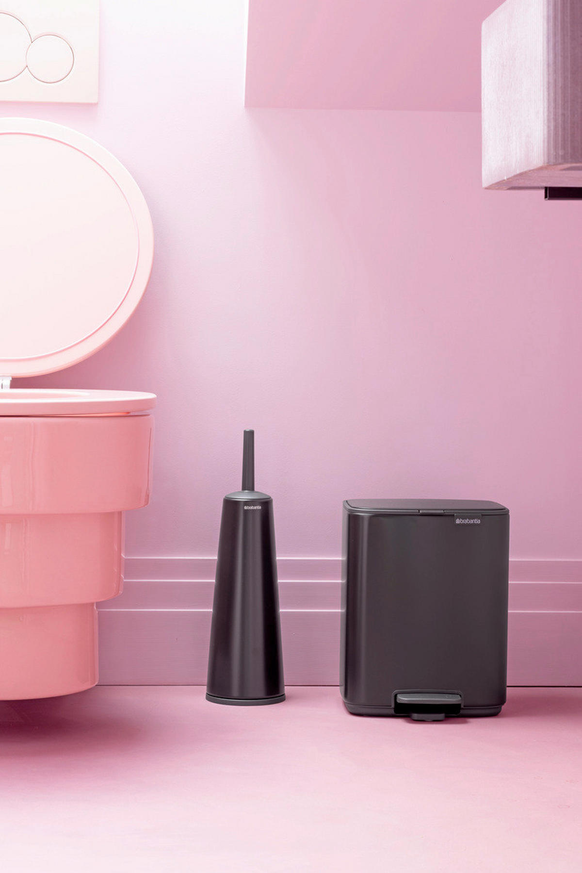 KOŠ S NOŽNOM PAPUČICOM  7 l  Bo  - crna/antracit, Basics, metal/plastika (24,2/31/24,2cm) - Brabantia