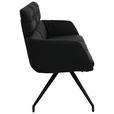 SITZBANK 185/91/70 cm  in Schwarz  - Schwarz, Design, Leder/Metall (185/91/70cm) - Dieter Knoll