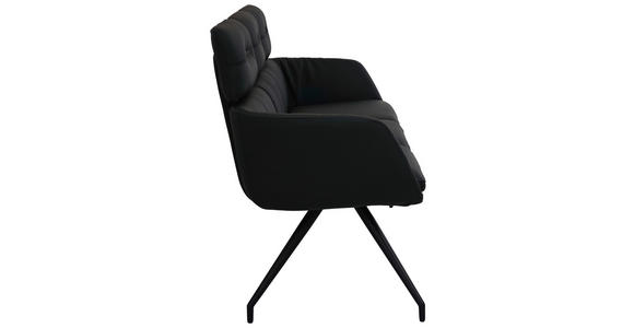 SITZBANK 185/91/70 cm  in Schwarz  - Schwarz, Design, Leder/Metall (185/91/70cm) - Dieter Knoll