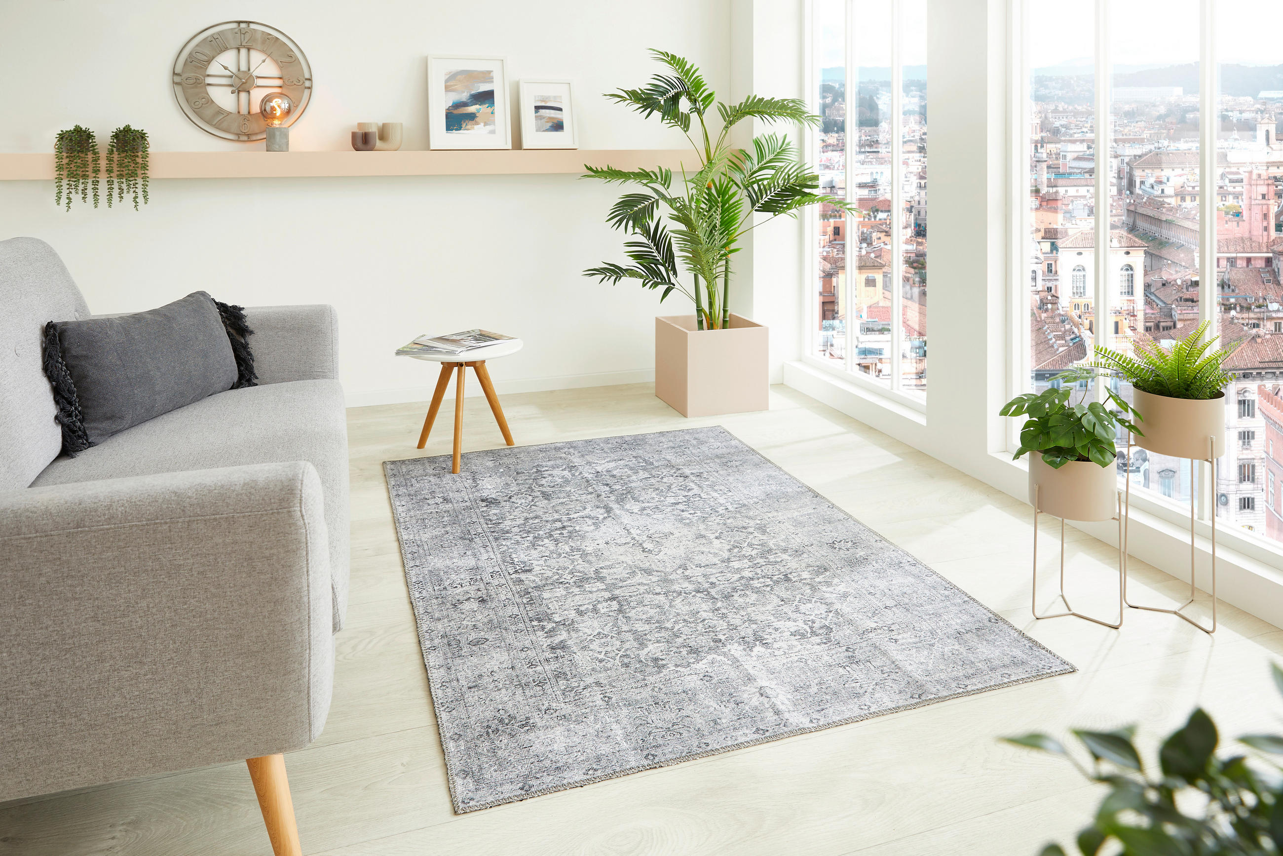 VINTAGE-TEPPICH Lago 160/230 cm  in Grau  - Grau, LIFESTYLE, Textil (160/230cm) - Novel