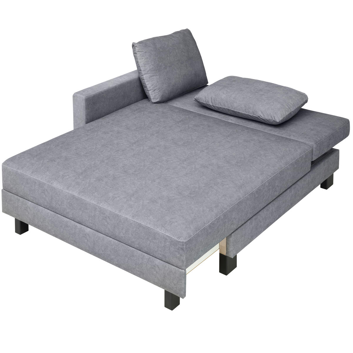 LIEGE in Velours Grau  - Eiche dunkel/Grau, MODERN, Holz/Textil (137/72/155cm) - Joka