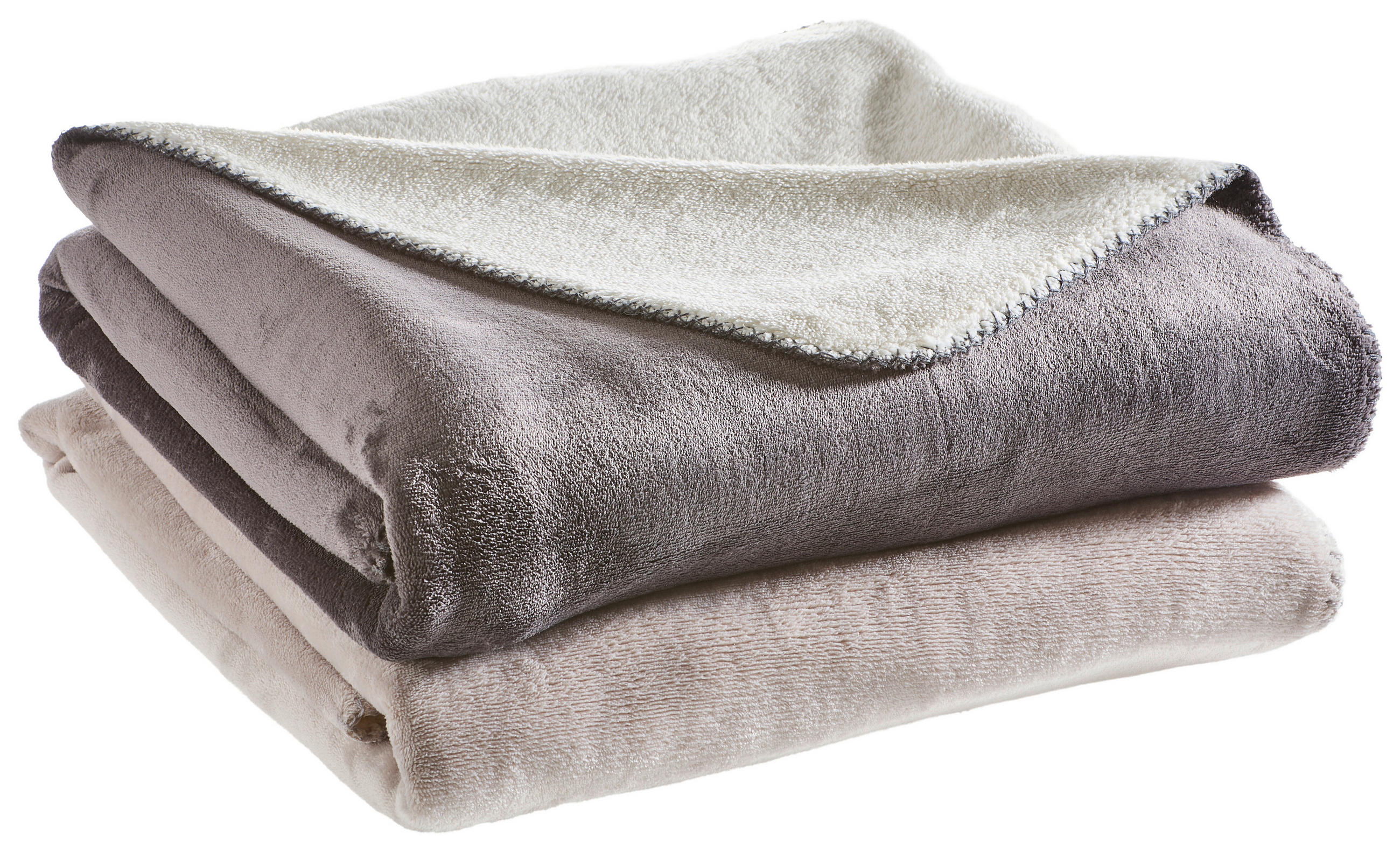 Thumbnail - Novel Wohndecke, Anthrazit, Creme, Textil, Uni, Füllung: Polyester, 130x180 cm, Oeko-Tex® Standard 100, pflegeleicht, Do...