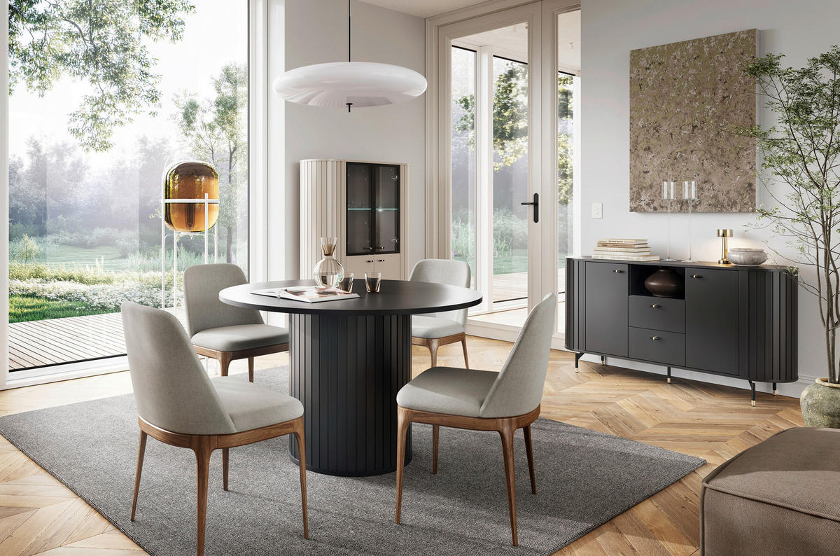 KOMMODE  in 150,1/81/40 cm  - Goldfarben/Schwarz, MODERN, Holzwerkstoff/Metall (150,1/81/40cm) - home24